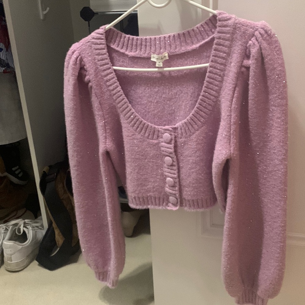 Cropped pink cardigan